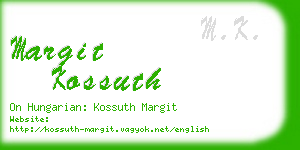 margit kossuth business card